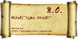 Mihályko Ottó névjegykártya